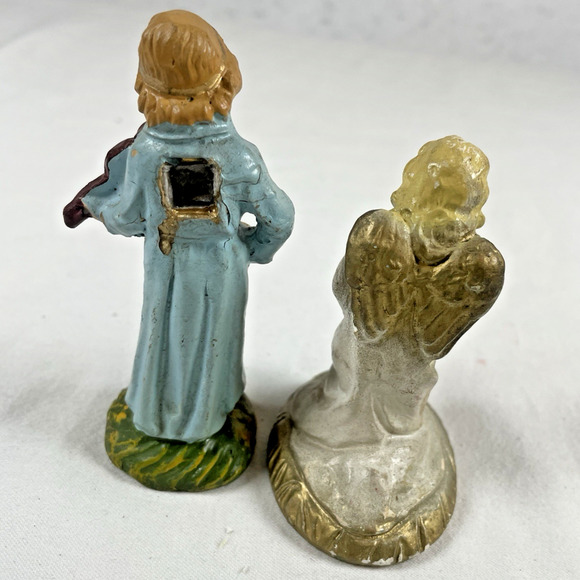 Vintage Chalkware Plaster Nativity Figures Figurines x7 Italy 1950s Christmas - Picture 10 of 11